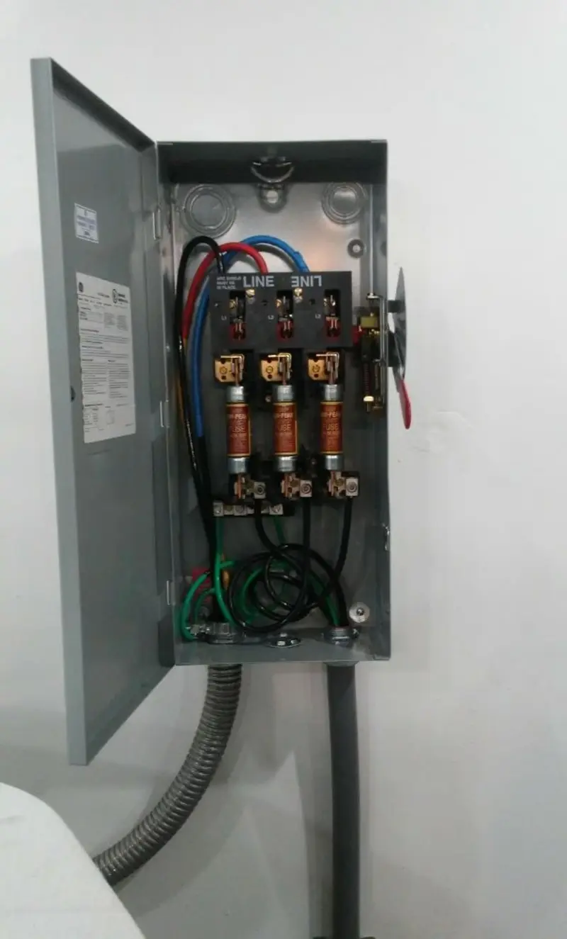 Three-phase disconnect switch installed for Electrical Wiring & Rewiring in Evesham